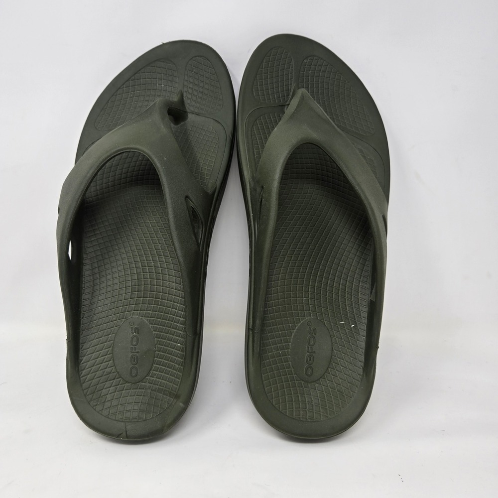 OOFOS OOriginal Recovery Sandals Forest Green Mens 13 Womens 15 Flip Flops 1100